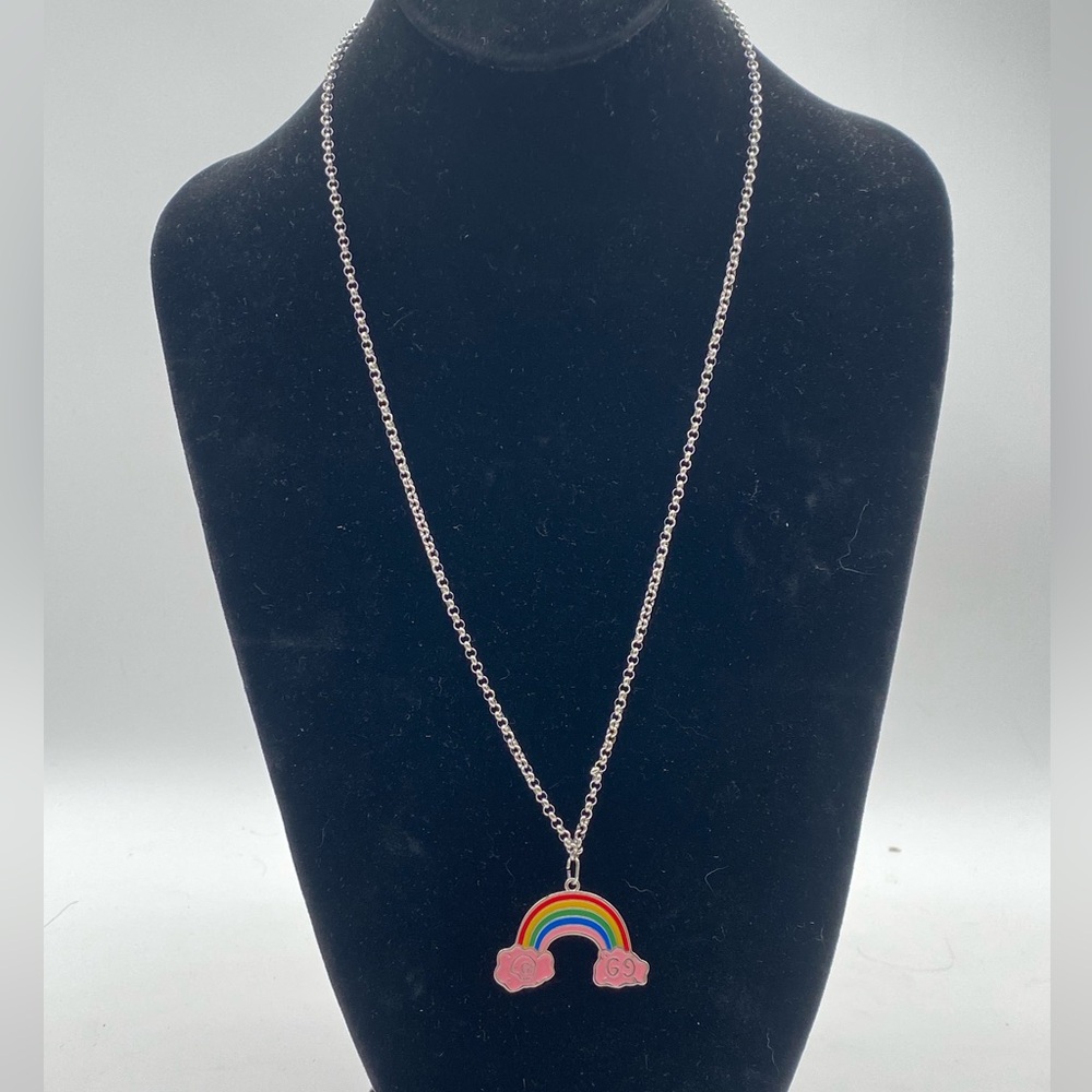 Gucci Full Inclusion Enamel Rainbow Ghost Pendant Necklace With Gift Bag & Box - Picture 7 of 16